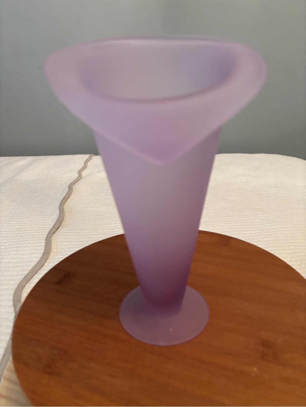 Vintage Teleflora frosted satin glass vase.